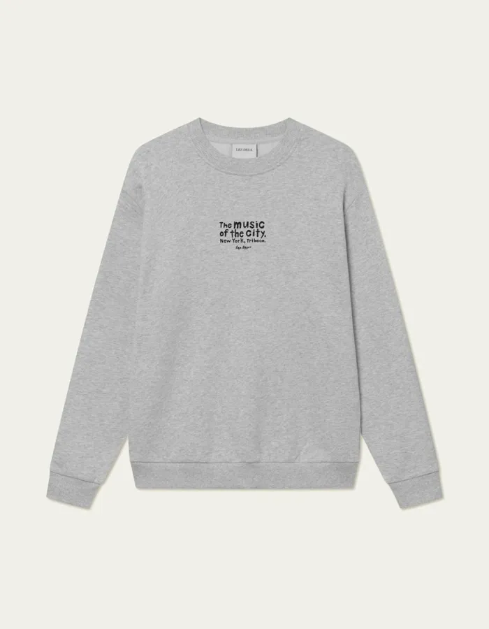 Men Luca Sweatshirt 8211 Snow Melange Les Deux HoodiesSweatshirts