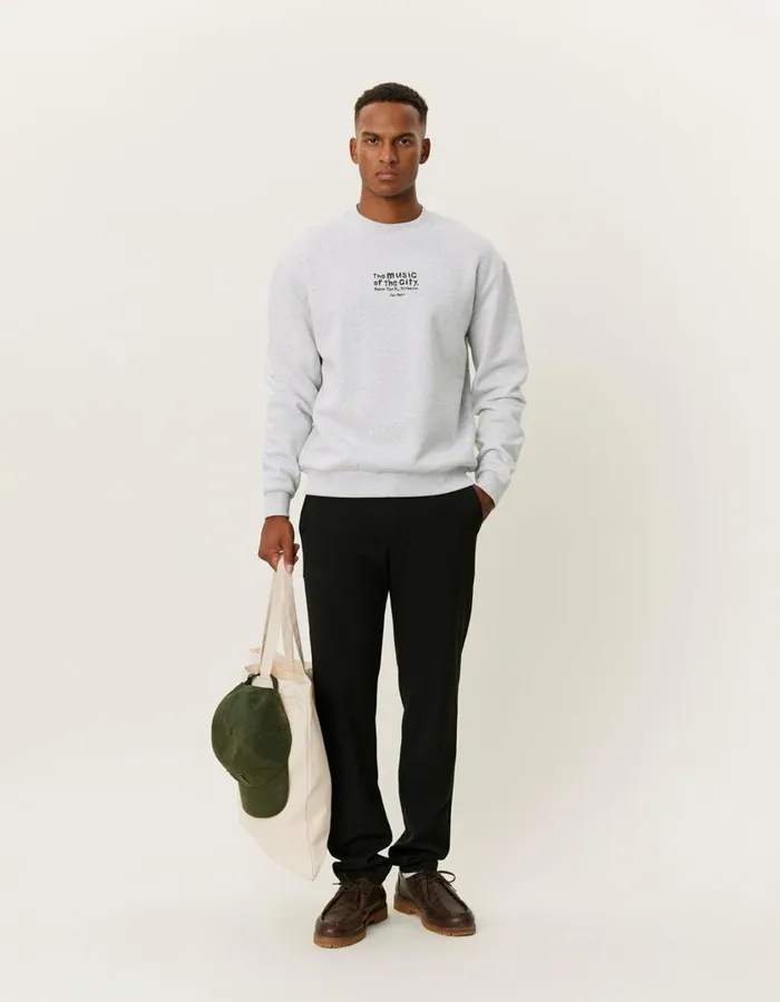 Men Luca Sweatshirt 8211 Snow Melange Les Deux HoodiesSweatshirts