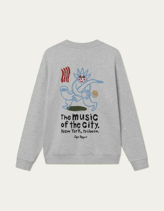 Men Luca Sweatshirt 8211 Snow Melange Les Deux HoodiesSweatshirts