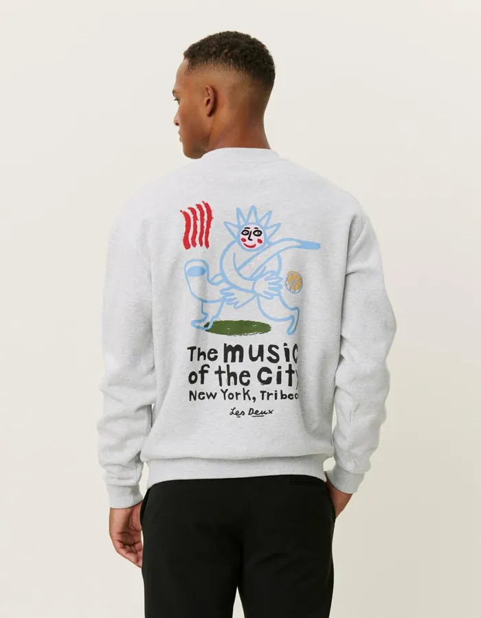 Men Luca Sweatshirt 8211 Snow Melange Les Deux HoodiesSweatshirts