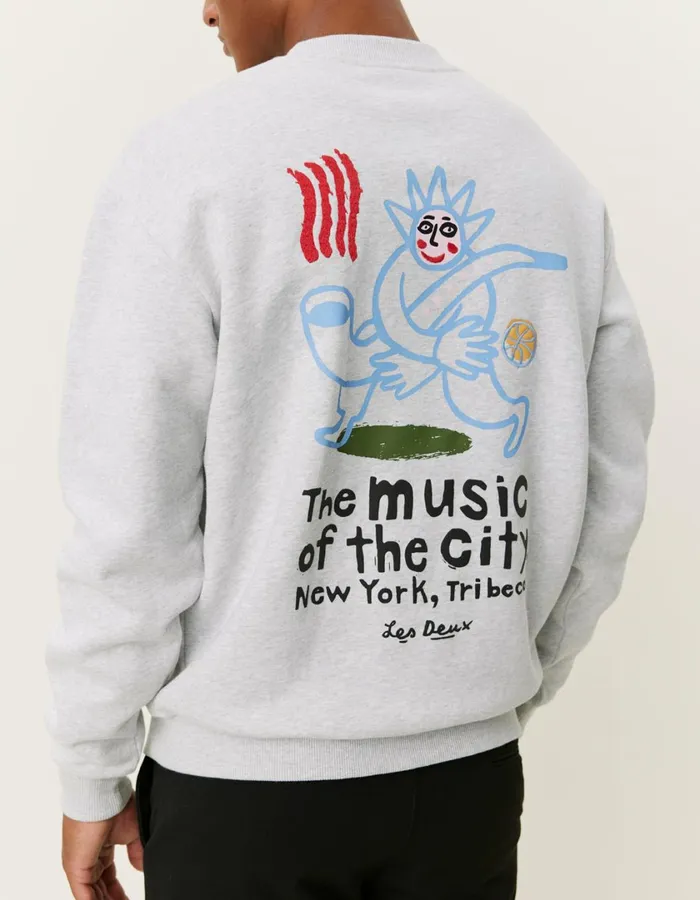 Men Luca Sweatshirt 8211 Snow Melange Les Deux HoodiesSweatshirts