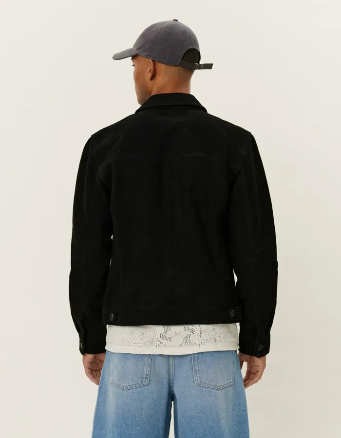 Men Micah Suede Jacket 8211 BlackBlack Les Deux JacketsCoats