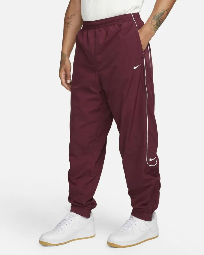 Men Nike Trousers And Tights Solo Swoosh Night Maroonwhite