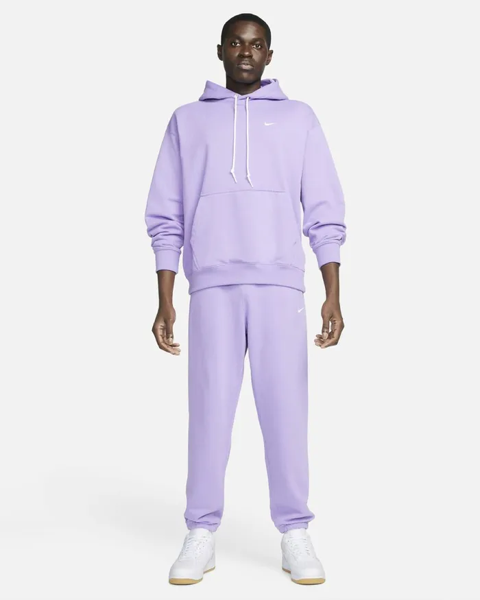Men Nike Trousers And Tights Solo Swoosh Space Purplewhite