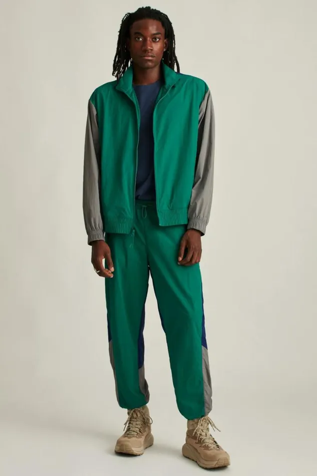 Men Nylon Windbreaker Pant Teal Bonobos Joggers and Athleisure