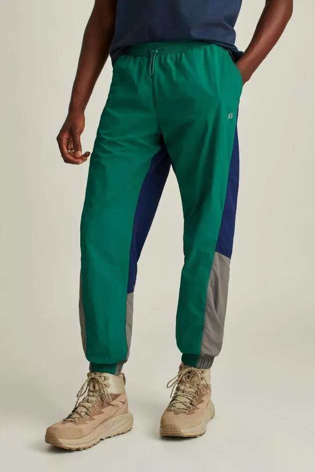 Men Nylon Windbreaker Pant Teal Bonobos Joggers and Athleisure
