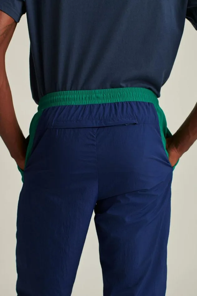 Men Nylon Windbreaker Pant Teal Bonobos Joggers and Athleisure