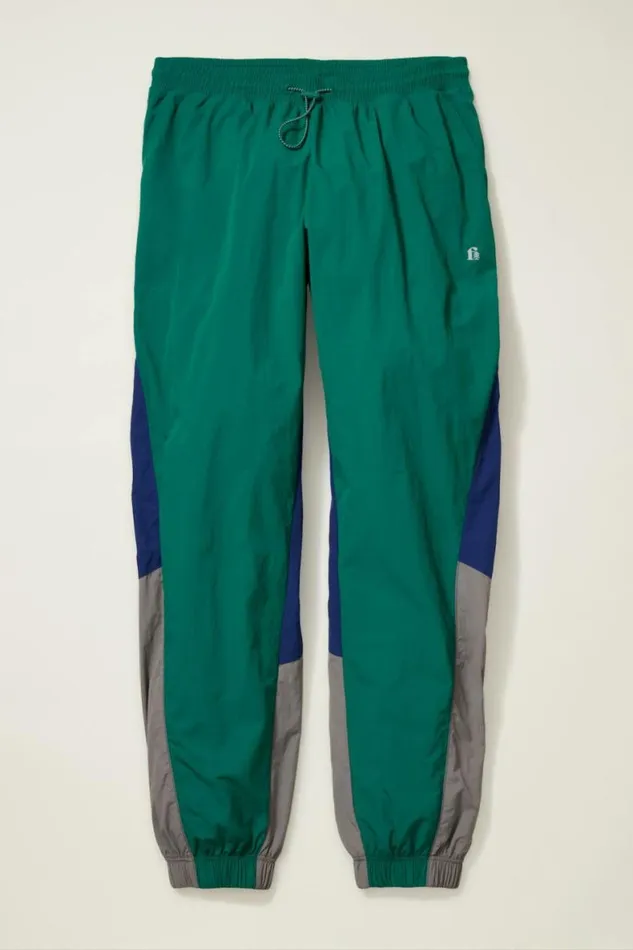 Men Nylon Windbreaker Pant Teal Bonobos Joggers and Athleisure