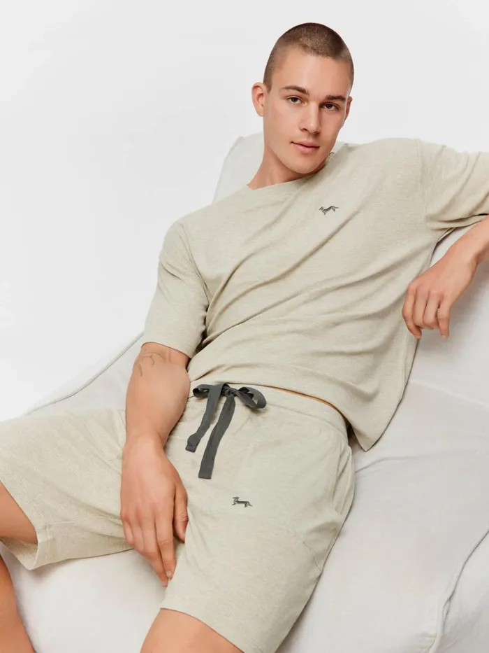 Men Oatmeal Rib Short Oatmeal Peter Alexander Shorts