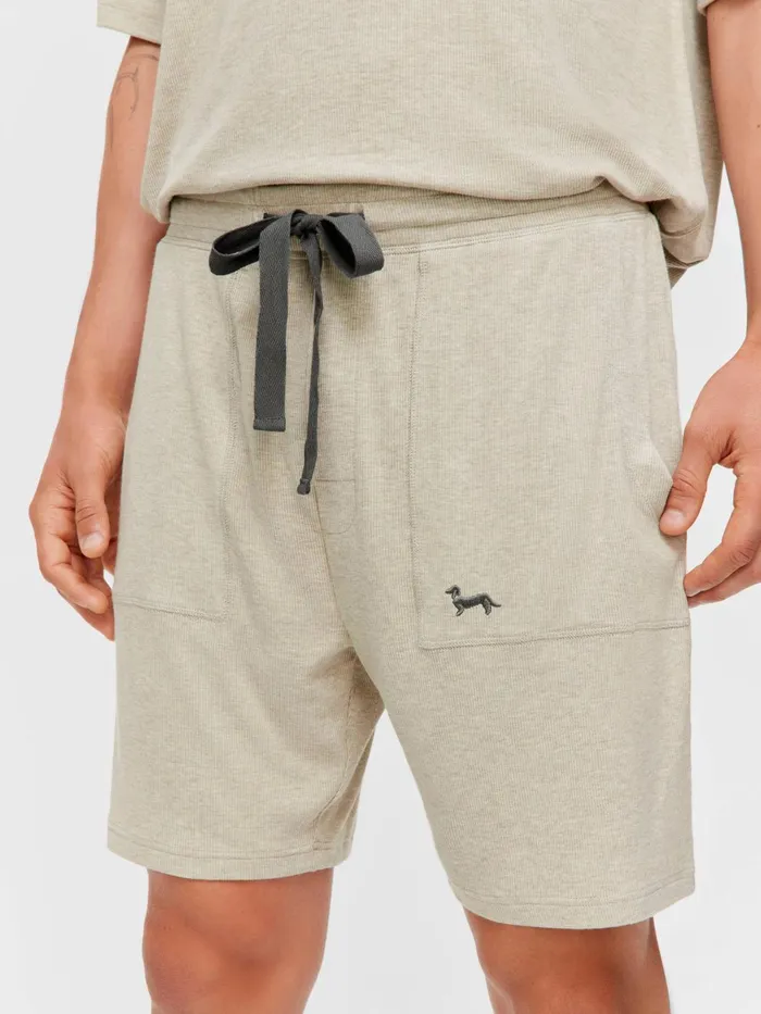 Men Oatmeal Rib Short Oatmeal Peter Alexander Shorts
