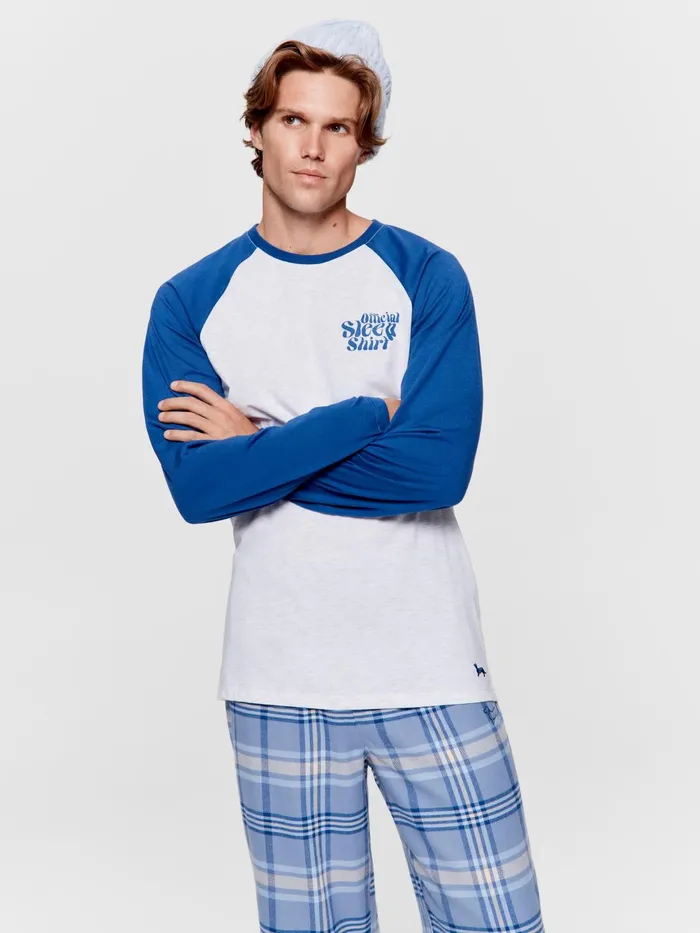 Men Official Sleep Long Sleeve Top Multi Peter Alexander Tops