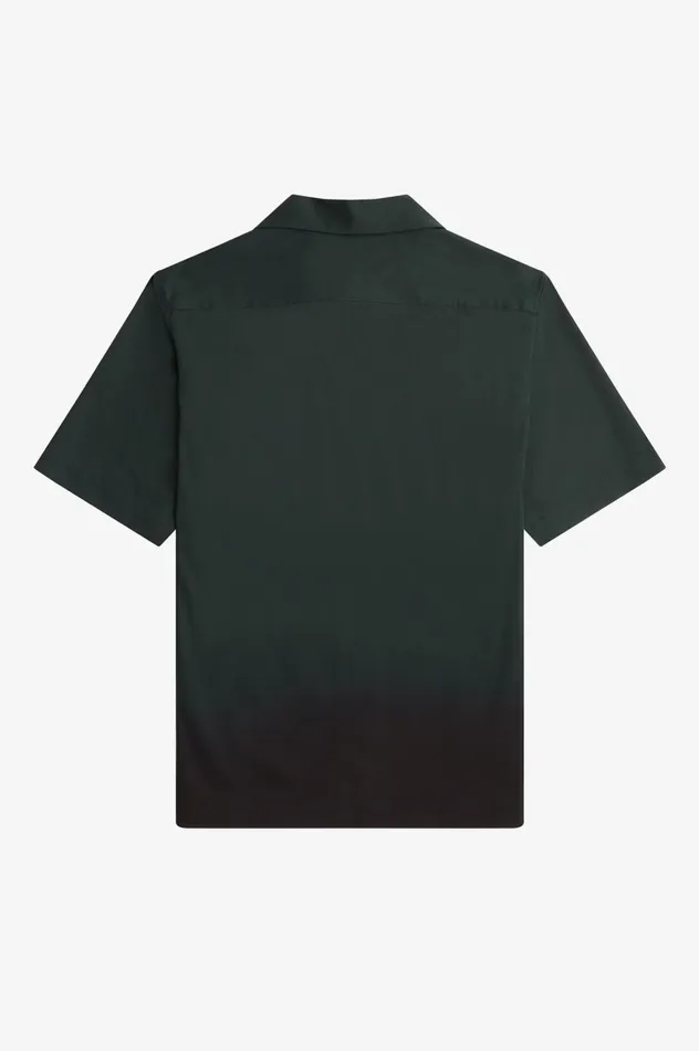 Men Ombre Revere Collar Shirt Night Green Fred Perry Shirts