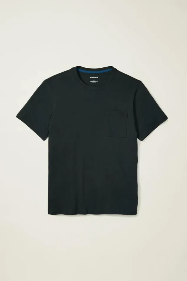 Men Organic Cotton Pocket Tee Black Bonobos Short Sleeve Tees