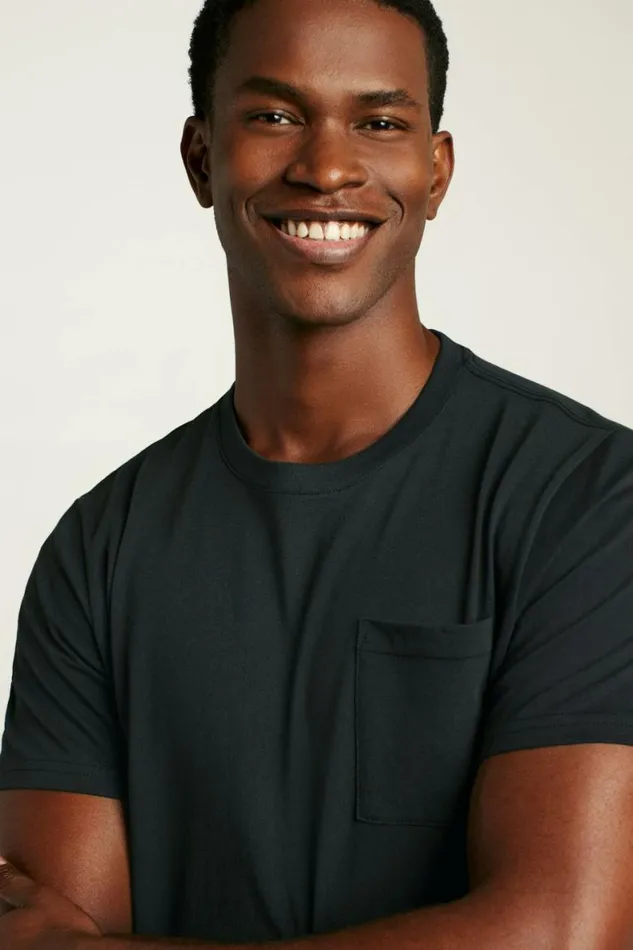 Men Organic Cotton Pocket Tee Black Bonobos Short Sleeve Tees