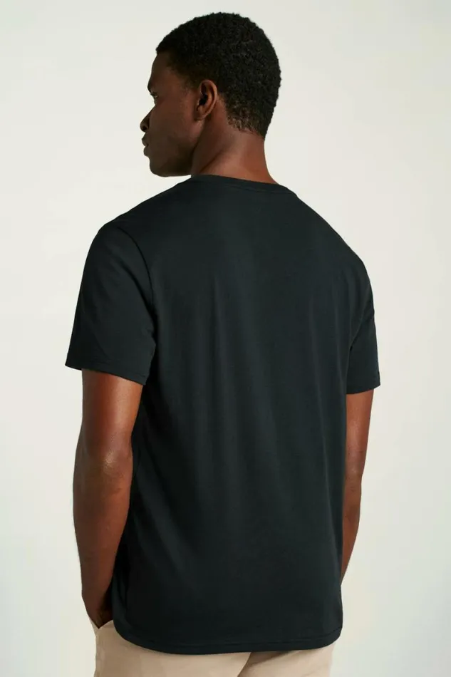 Men Organic Cotton VNeck Tee Black Bonobos Short Sleeve Tees