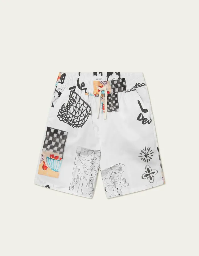 Men Otto AOP Shorts 8211 Light Ivory Les Deux Shorts