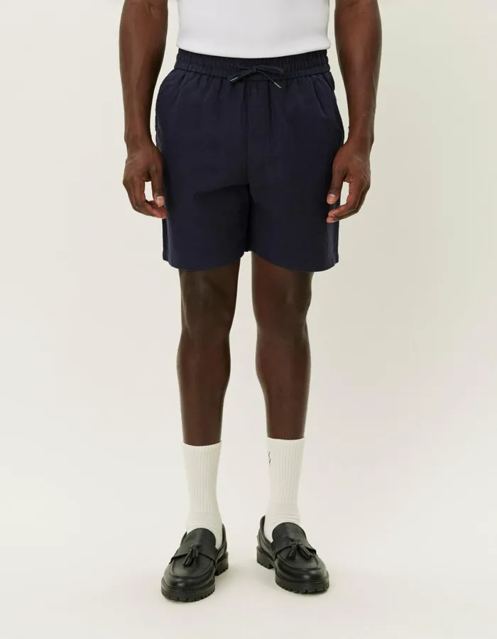 Men Otto Linen Shorts 8211 Dark Navy Les Deux Shorts