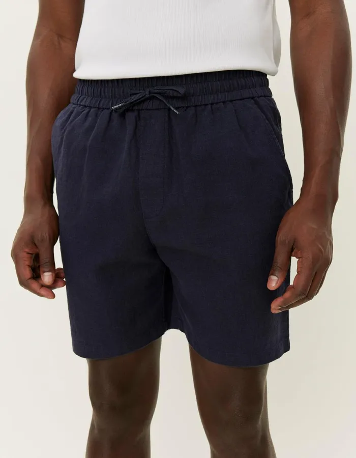 Men Otto Linen Shorts 8211 Dark Navy Les Deux Shorts