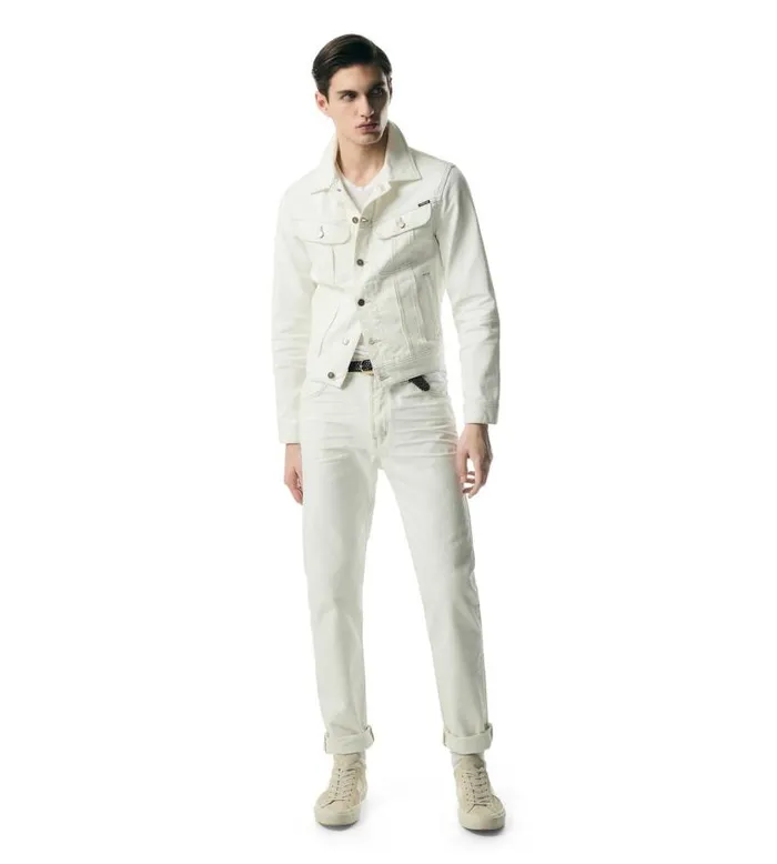 Men Outerwear Tom Ford White Twill Icon Denim Jacket Ivory Men Outerwear Tom Ford White Twill Icon Denim Jacket Ivory