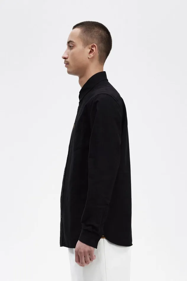 Men Oxford Shirt Black Fred Perry Shirts