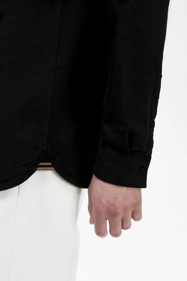 Men Oxford Shirt Black Fred Perry Shirts