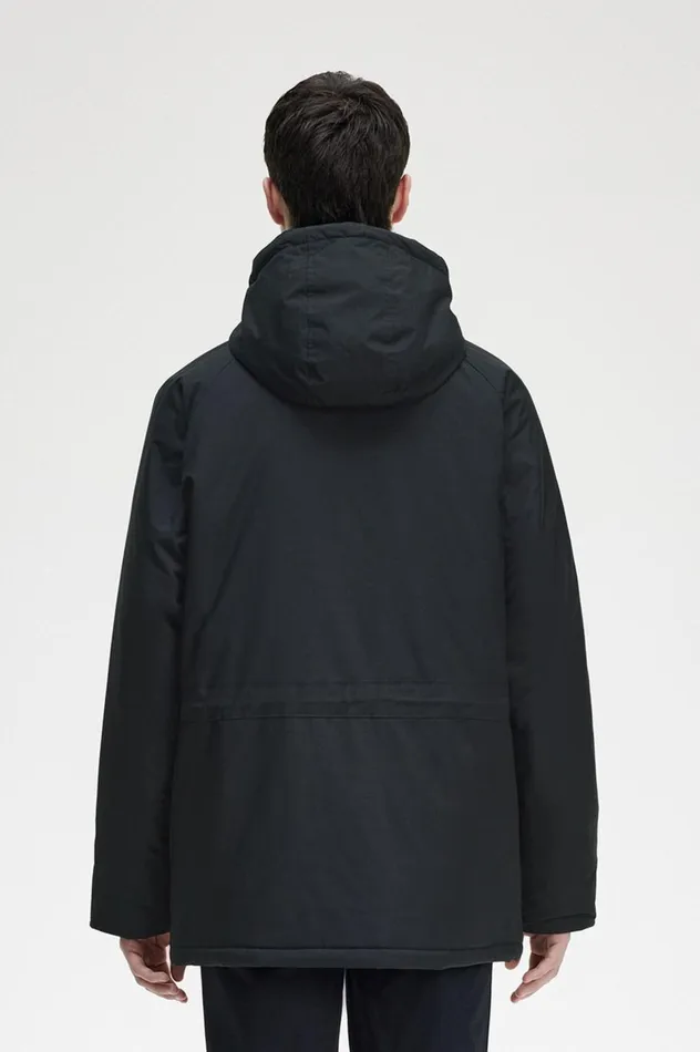 Men Padded Zip Through Jacket Black Fred Perry Coats and Jackets