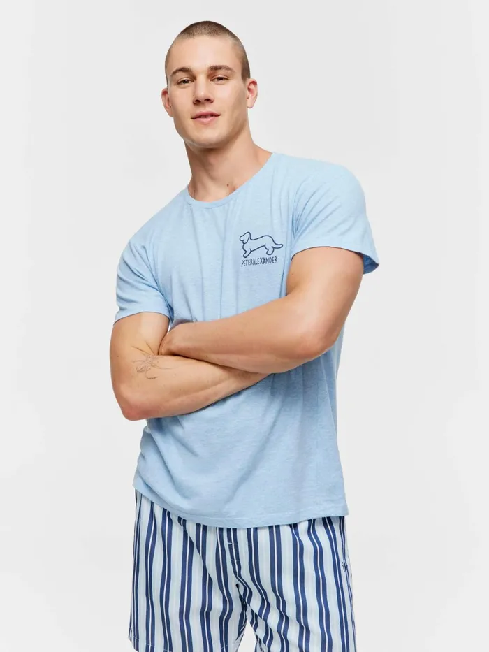 Men Penny Logo Tee Navy Peter Alexander Classic Tops