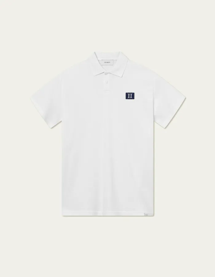 Men Piece Pique Polo 8211 WhitePacific Ocean Les Deux Tshirts