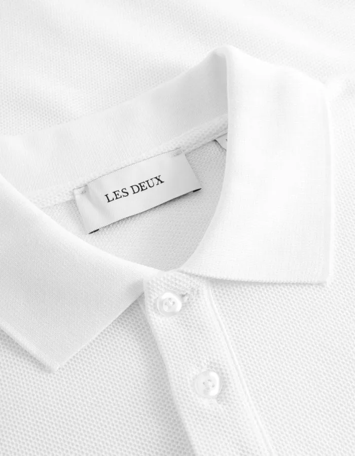 Men Piece Pique Polo 8211 WhitePacific Ocean Les Deux Tshirts