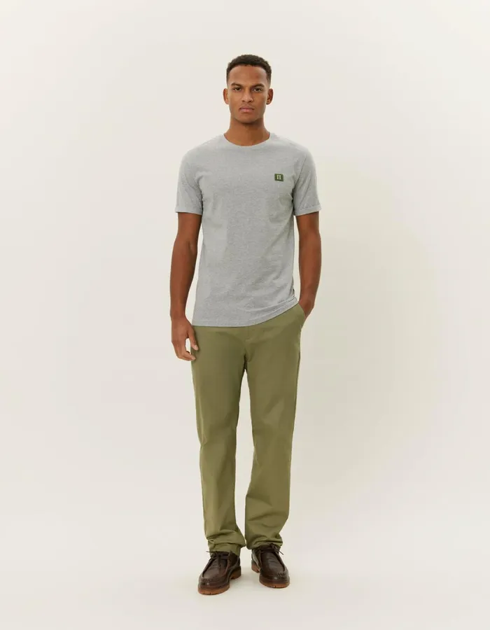 Men Piece TShirt 8211 Light Grey MelangeChive Green Les Deux Tshirts