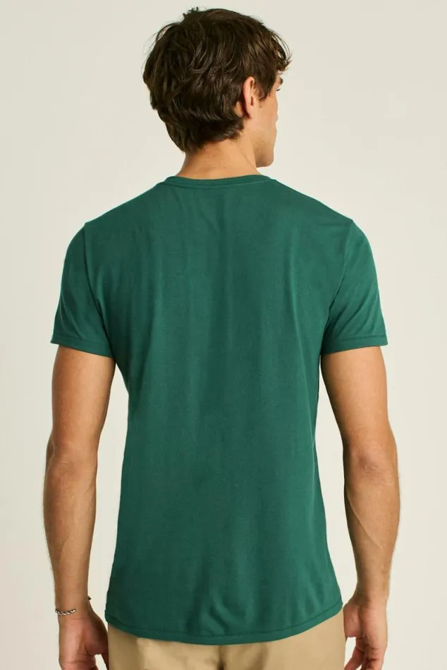 Men Pima Performance Short Sleeve Henley Forest Green Bonobos Henleys