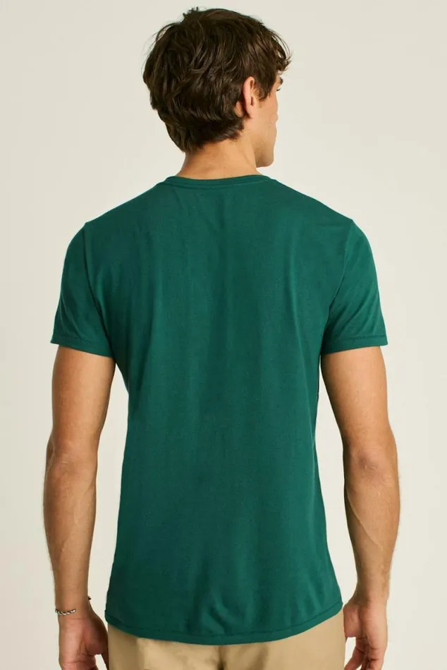 Men Pima Performance Short Sleeve Henley Forest Green Bonobos Henleys