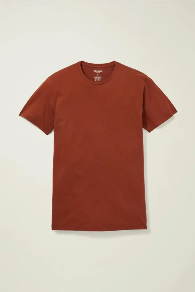 Men Pima Performance Tee Rust Bonobos Short Sleeve Tees