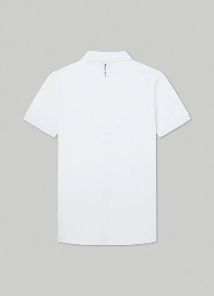 Men Polo Shirts Hackett London Aston Martin Slim Fit Polo White