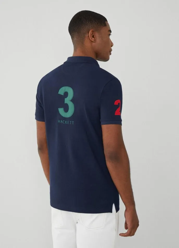 Men Polo Shirts Hackett London Classic Fit Heritage Piqu Polo Navy