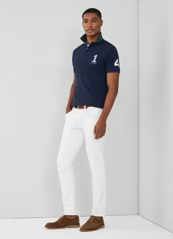 Men Polo Shirts Hackett London Classic Fit Heritage Piqu Polo Navy