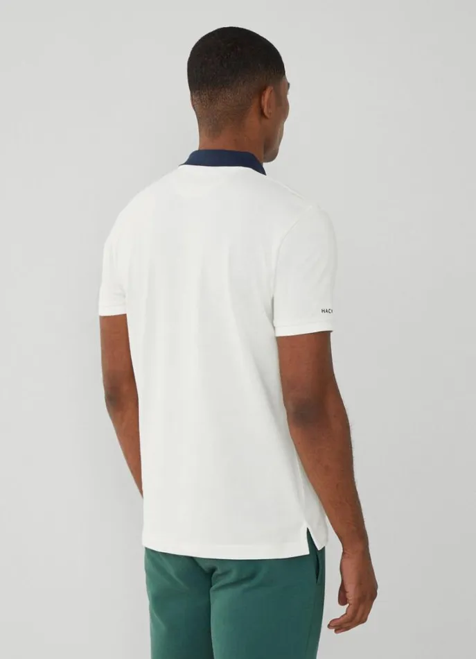 Men Polo Shirts Hackett London Classic Fit Piqu Heritage Polo White