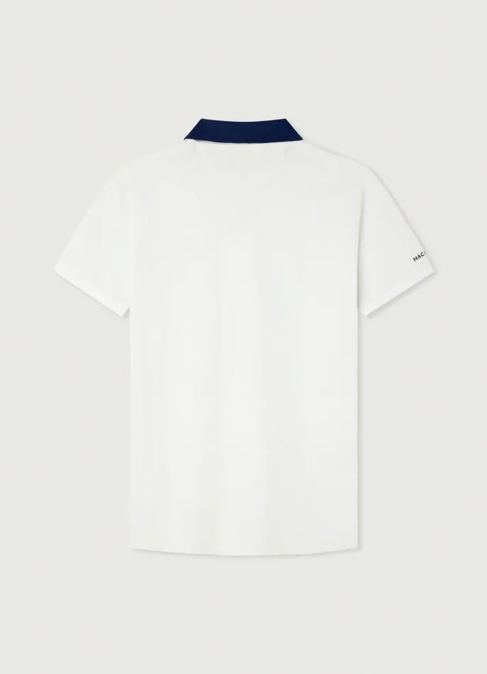 Men Polo Shirts Hackett London Classic Fit Piqu Heritage Polo White