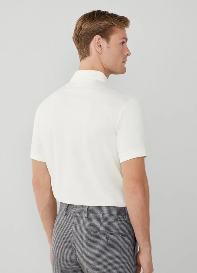 Men Polo Shirts Hackett London Classic Fit Polo Canvas White