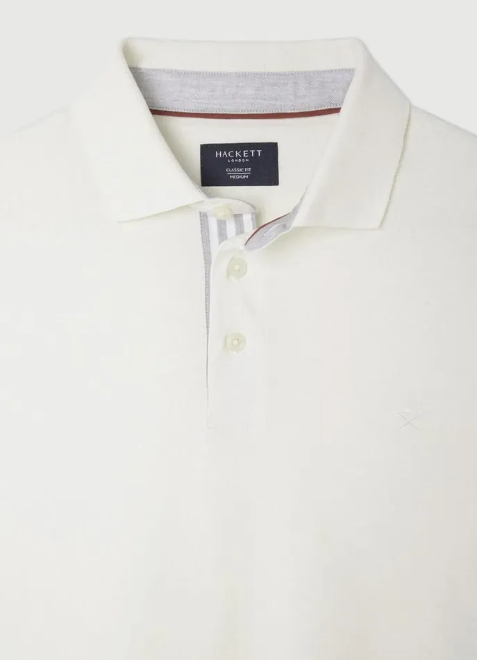 Men Polo Shirts Hackett London Classic Fit Polo Canvas White