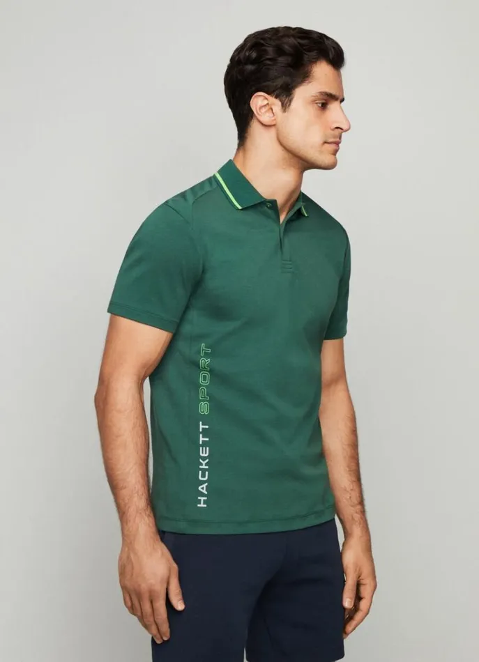 Men Polo Shirts Hackett London Hackett Sport Slim Fit Polo Greengrey