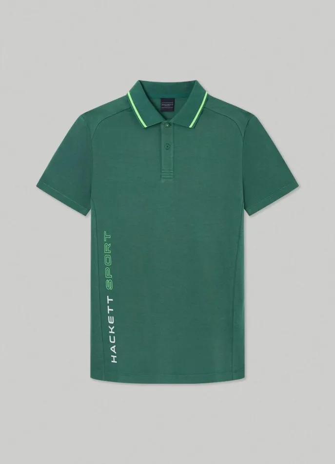 Men Polo Shirts Hackett London Hackett Sport Slim Fit Polo Greengrey