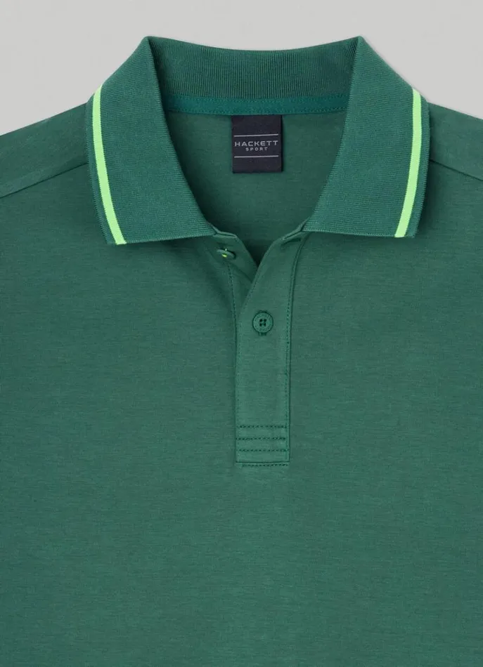 Men Polo Shirts Hackett London Hackett Sport Slim Fit Polo Greengrey