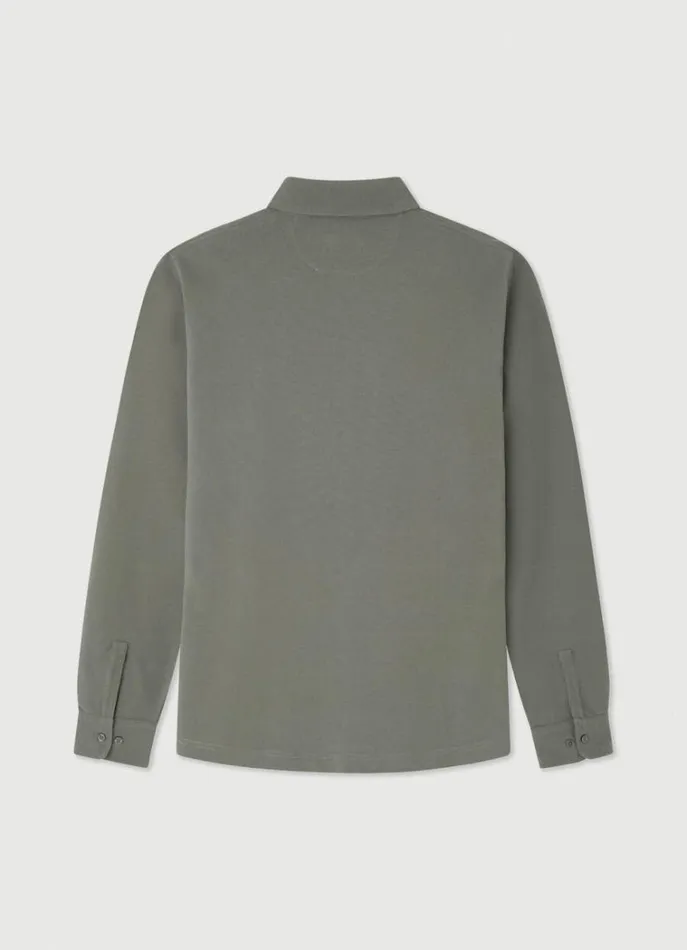 Men Polo Shirts Hackett London Slim Fit Stretch Piqu Shirt Khaki