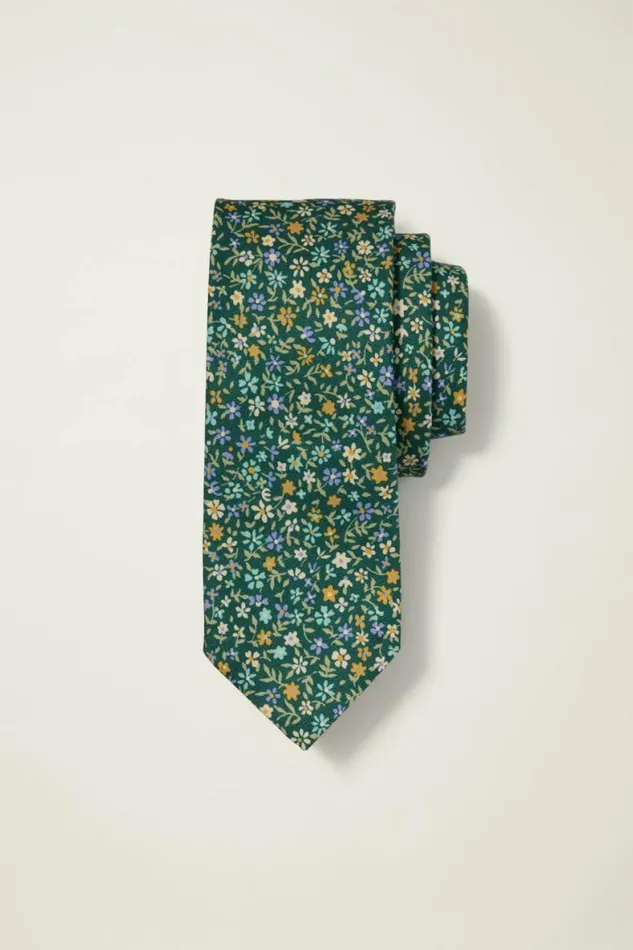 Men Premium Necktie Teal Prescott Floral Bonobos Ties and Pocket Squares