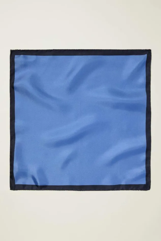 Men Premium Pocket Square Blue With Navy Tipping Bonobos Ties and Pocket Squares Men Premium Pocket Square Blue With Navy Tipping Bonobos Ties and Pocket Squares