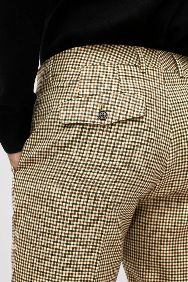 Men Premium Wool Trousers Khaki Check Bonobos Dress Pants