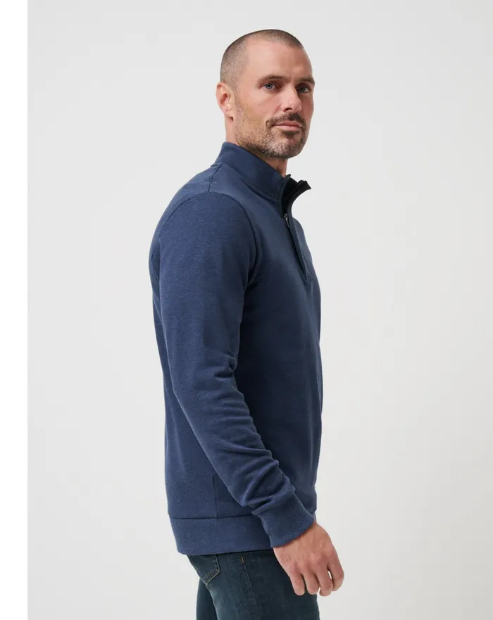 Men Quarter Zips TravisMathew CLOUD QUARTER ZIP 20 Heather Blue