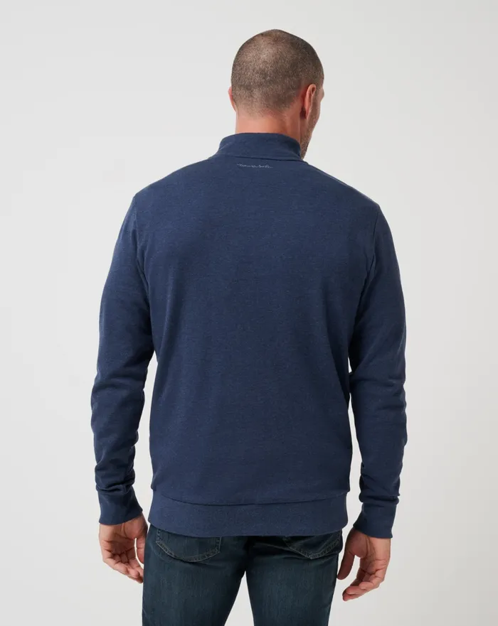 Men Quarter Zips TravisMathew CLOUD QUARTER ZIP 20 Heather Blue