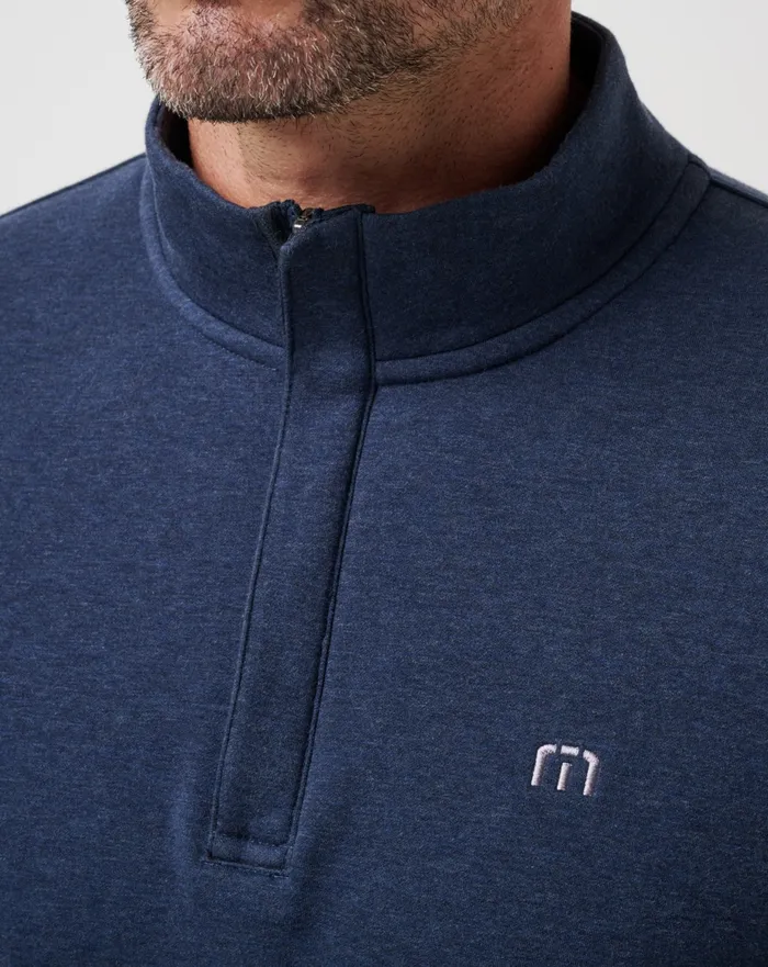 Men Quarter Zips TravisMathew CLOUD QUARTER ZIP 20 Heather Blue
